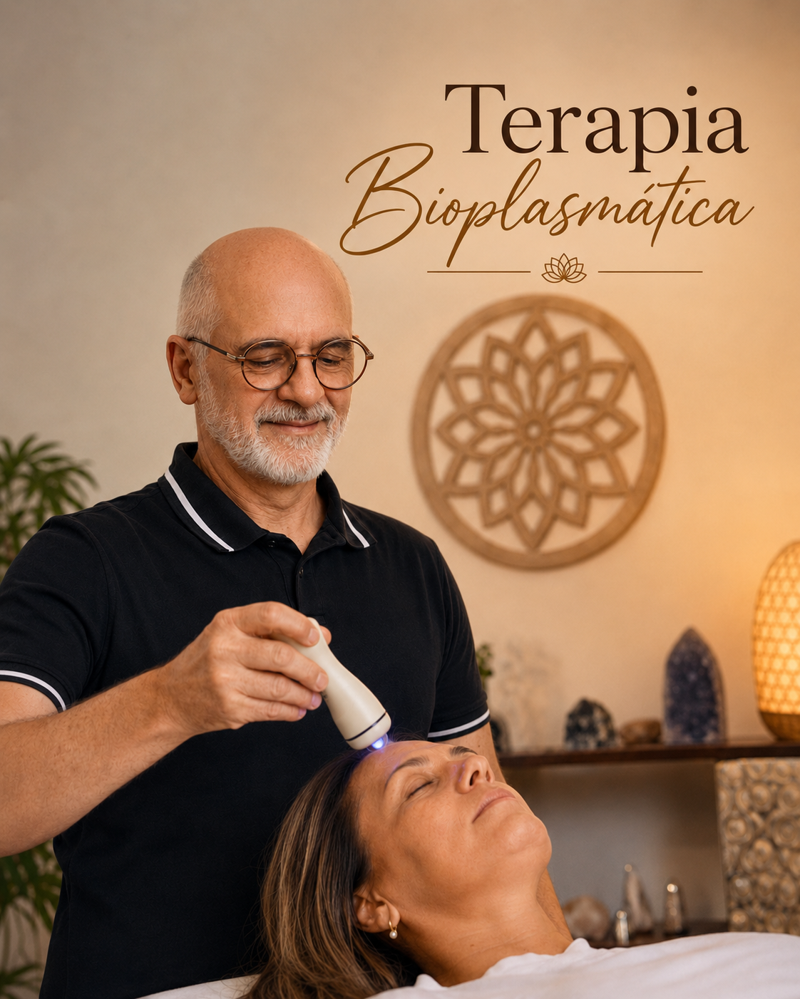 Rogélio Peres aplicando Terapia Bioplasmática com BioCetro